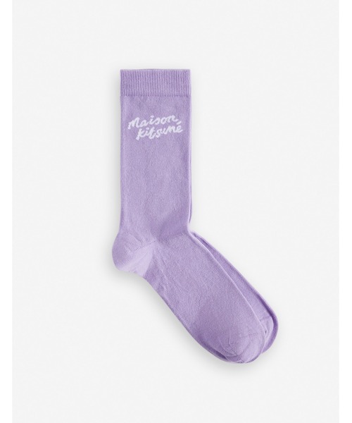 Maison Kitsune(メゾンキツネ)の「MAISON KITSUNE HANDWRITING SOCKS(ソックス/靴下・レディース・ラベンダー/ライム/ピンク・M/L)」の1枚目の写真