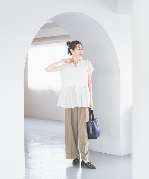 GLOBAL WORK（グローバルワーク）の「エアリーリラックスブラウスノースリーブ/492316（シャツ/ブラウス・レディース・マスタード/レッド/ブラック/オフホワイト・MEDIUM/LARGE）」の5枚目の写真