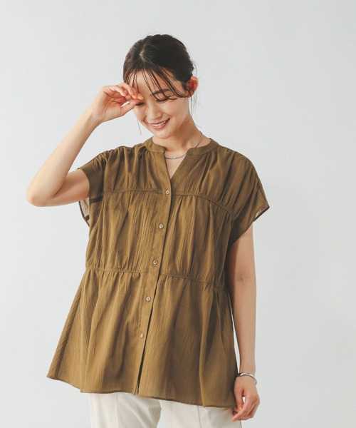 GLOBAL WORK（グローバルワーク）の「エアリーリラックスブラウスノースリーブ/492316（シャツ/ブラウス・レディース・マスタード/レッド/ブラック/オフホワイト・MEDIUM/LARGE）」の21枚目の写真