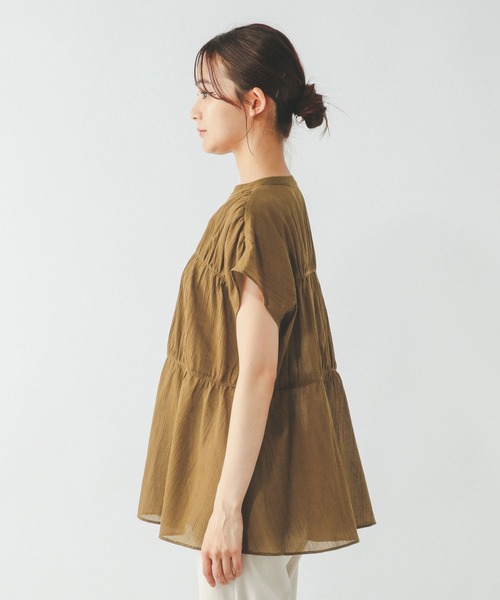 GLOBAL WORK（グローバルワーク）の「エアリーリラックスブラウスノースリーブ/492316（シャツ/ブラウス・レディース・マスタード/レッド/ブラック/オフホワイト・MEDIUM/LARGE）」の18枚目の写真