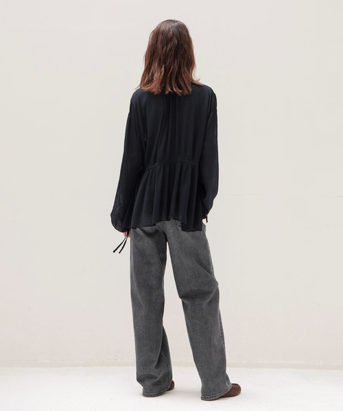 YANUK（ヤヌーク）の「YANUK / LILITH Wide Straight(ワイドストレートデニム 57153079)（デニムパンツ・レディース・ブラック・25/24/23）」の9枚目の写真