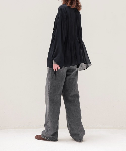 YANUK（ヤヌーク）の「YANUK / LILITH Wide Straight(ワイドストレートデニム 57153079)（デニムパンツ・レディース・ブラック・25/24/23）」の10枚目の写真