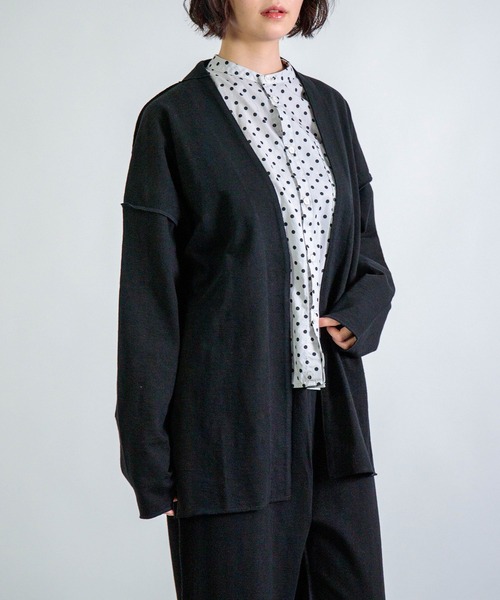 ALWEL（オルウエル）の「[ALWEL] INSIDEOUT JACKET / インサイドアウト ジャケット（ノーカラージャケット・レディース・ブラウン/ブラック・FREE）」の2枚目の写真