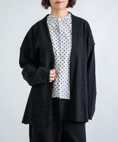 ALWEL（オルウエル）の「[ALWEL] INSIDEOUT JACKET / インサイドアウト ジャケット（ノーカラージャケット・レディース・ブラウン/ブラック・FREE）」の12枚目の写真