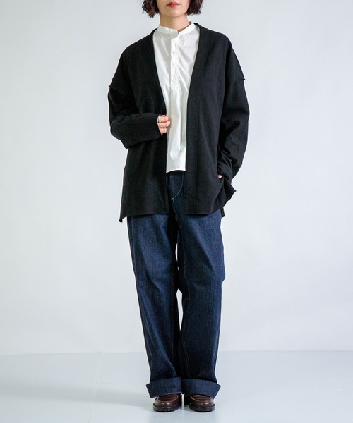 ALWEL（オルウエル）の「[ALWEL] INSIDEOUT JACKET / インサイドアウト ジャケット（ノーカラージャケット・レディース・ブラウン/ブラック・FREE）」の15枚目の写真
