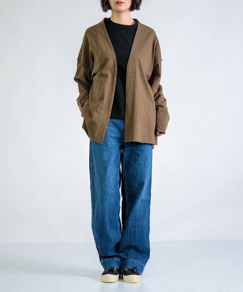 ALWEL（オルウエル）の「[ALWEL] INSIDEOUT JACKET / インサイドアウト ジャケット（ノーカラージャケット・レディース・ブラウン/ブラック・FREE）」の8枚目の写真