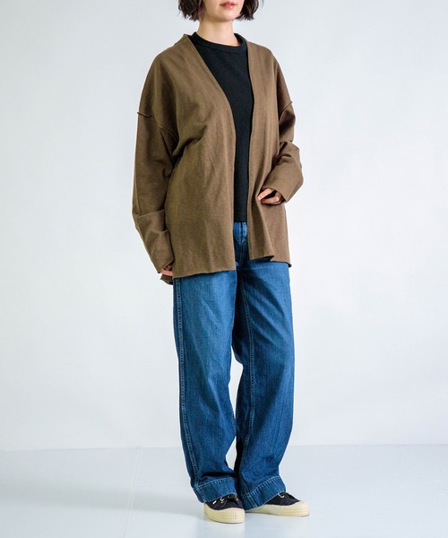 ALWEL（オルウエル）の「[ALWEL] INSIDEOUT JACKET / インサイドアウト ジャケット（ノーカラージャケット・レディース・ブラウン/ブラック・FREE）」の9枚目の写真