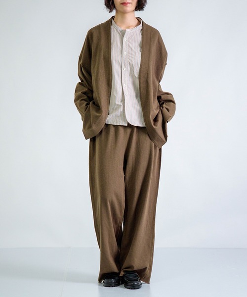 ALWEL（オルウエル）の「[ALWEL] INSIDEOUT JACKET / インサイドアウト ジャケット（ノーカラージャケット・レディース・ブラウン/ブラック・FREE）」の5枚目の写真