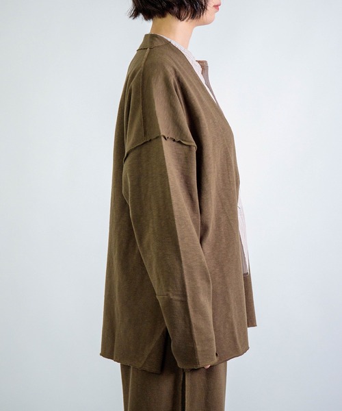 ALWEL（オルウエル）の「[ALWEL] INSIDEOUT JACKET / インサイドアウト ジャケット（ノーカラージャケット・レディース・ブラウン/ブラック・FREE）」の18枚目の写真