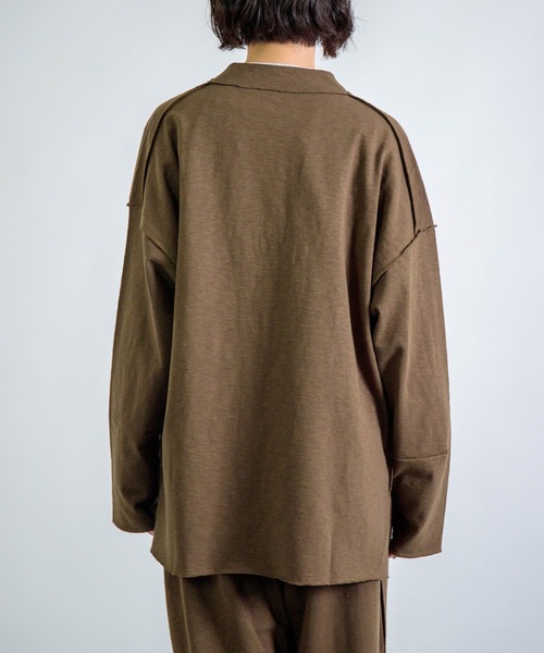 ALWEL（オルウエル）の「[ALWEL] INSIDEOUT JACKET / インサイドアウト ジャケット（ノーカラージャケット・レディース・ブラウン/ブラック・FREE）」の19枚目の写真