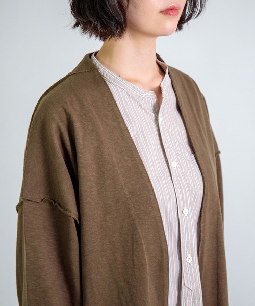ALWEL（オルウエル）の「[ALWEL] INSIDEOUT JACKET / インサイドアウト ジャケット（ノーカラージャケット・レディース・ブラウン/ブラック・FREE）」の20枚目の写真