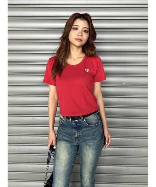 EGOIST(エゴイスト)の「ハートロゴチビTシャツ(Tシャツ/カットソー・レディース・ホワイト/レッド/ブラック・FREE)」の19枚目の写真
