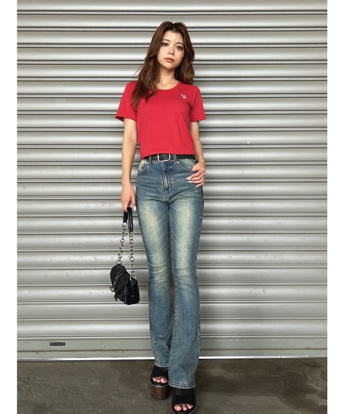 EGOIST(エゴイスト)の「ハートロゴチビTシャツ(Tシャツ/カットソー・レディース・ホワイト/レッド/ブラック・FREE)」の18枚目の写真