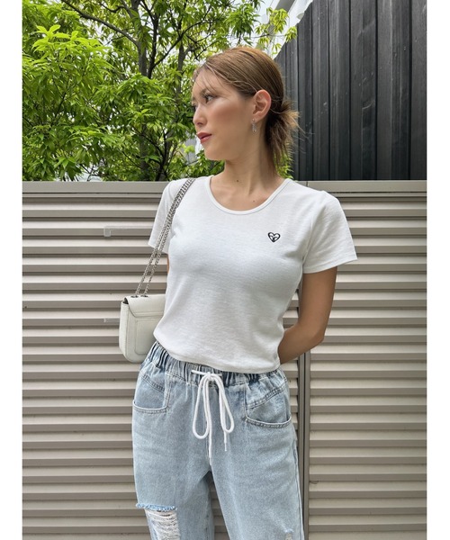EGOIST(エゴイスト)の「ハートロゴチビTシャツ(Tシャツ/カットソー・レディース・ホワイト/レッド/ブラック・FREE)」の16枚目の写真