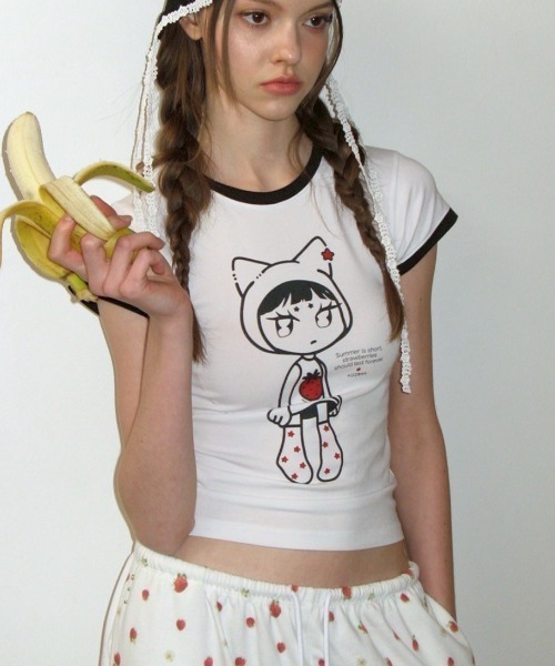 tシャツ 「CRANK」RINGER TOP / 「クランク」リンガーTシャツ レディース CRANK（クランク）の「【CRANK】RINGER TOP / 【クランク
