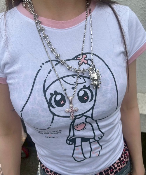 tシャツ 「CRANK」RINGER TOP / 「クランク」リンガーTシャツ レディース CRANK（クランク）の「【CRANK】RINGER TOP / 【クランク