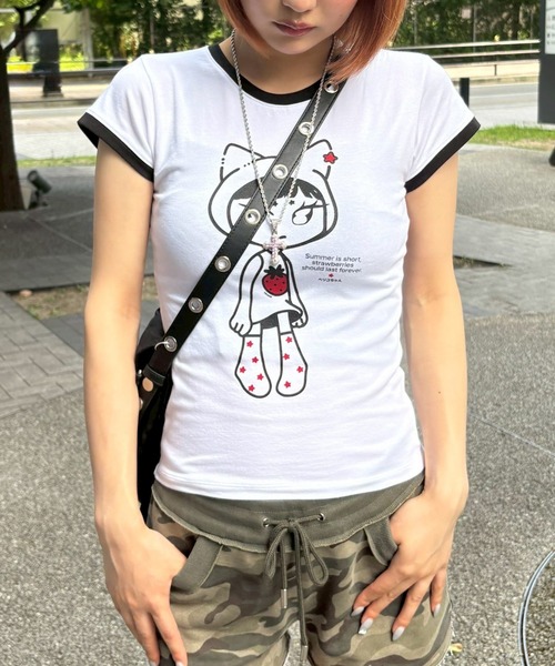 tシャツ 「CRANK」RINGER TOP / 「クランク」リンガーTシャツ レディース CRANK（クランク）の「【CRANK】RINGER TOP / 【クランク