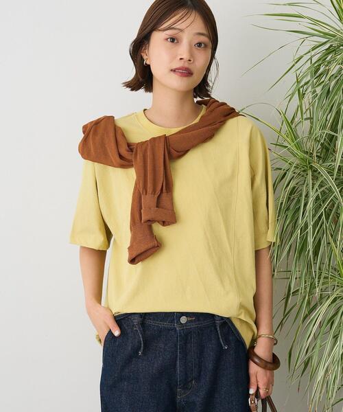 CRAFT STANDARD BOUTIQUE（クラフトスタンダードブティック）の「カットクレープワイドキリカエTee（Tシャツ/カットソー・レディース・ブラウン/パープル/イエロー/オレンジ/ブラック/ホワイト・FREE）」の12枚目の写真