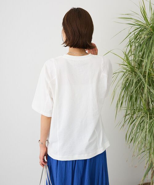 CRAFT STANDARD BOUTIQUE（クラフトスタンダードブティック）の「カットクレープワイドキリカエTee（Tシャツ/カットソー・レディース・ブラウン/パープル/イエロー/オレンジ/ブラック/ホワイト・FREE）」の14枚目の写真