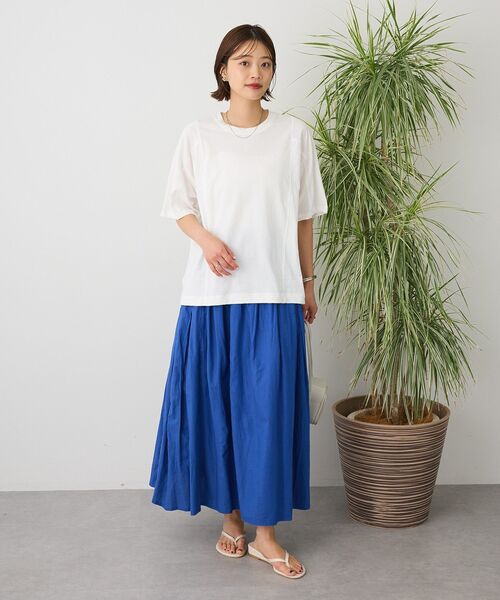 CRAFT STANDARD BOUTIQUE（クラフトスタンダードブティック）の「カットクレープワイドキリカエTee（Tシャツ/カットソー・レディース・ブラウン/パープル/イエロー/オレンジ/ブラック/ホワイト・FREE）」の15枚目の写真