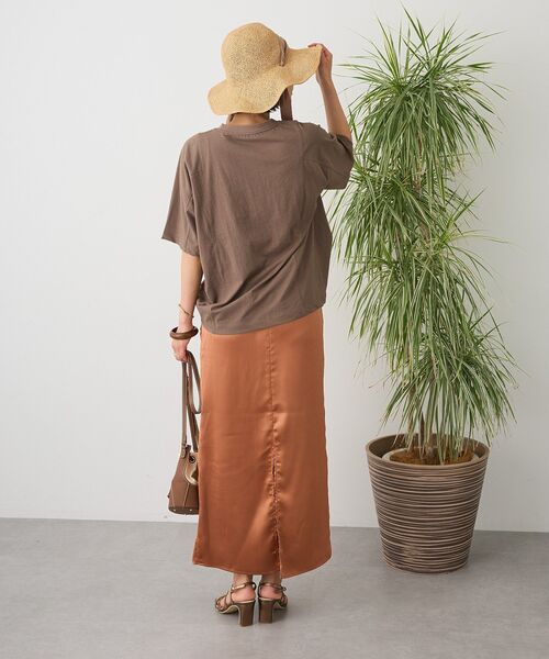 CRAFT STANDARD BOUTIQUE（クラフトスタンダードブティック）の「カットクレープワイドキリカエTee（Tシャツ/カットソー・レディース・ブラウン/パープル/イエロー/オレンジ/ブラック/ホワイト・FREE）」の22枚目の写真