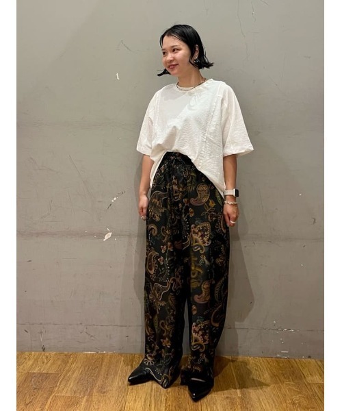 CRAFT STANDARD BOUTIQUE（クラフトスタンダードブティック）の「カットクレープワイドキリカエTee（Tシャツ/カットソー・レディース・ブラウン/パープル/イエロー/オレンジ/ブラック/ホワイト・FREE）」の7枚目の写真
