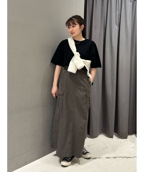 CRAFT STANDARD BOUTIQUE（クラフトスタンダードブティック）の「カットクレープワイドキリカエTee（Tシャツ/カットソー・レディース・ブラウン/パープル/イエロー/オレンジ/ブラック/ホワイト・FREE）」の8枚目の写真