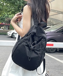 LYEON | カラビナ付きドロストポケットリュック/ナップサック/バックパック(バックパック/リュック)