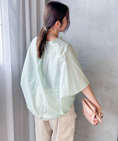LAUTREAMONT(ロートレアモン)の「【WEB限定】キュプラストライプバンドカラーブラウス ≪手洗いOK≫(シャツ/ブラウス・レディース・ブルー系その他/グリーン系その他/アイボリー・9号)」の14枚目の写真
