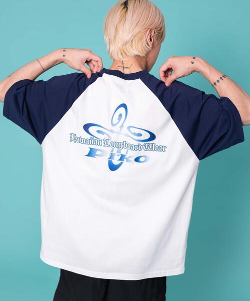 Piko（ピコ）の「∴WEGO/PIKO別注ラグラングラフィックT（Tシャツ/カットソー・メンズ・ブラック/ブラウン/ネイビー・LARGE/MEDIUM）」の3枚目の写真