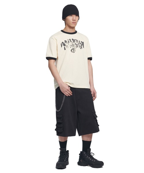 NOMANUAL /ノーマニュアル」 N.D RINGER T-SHIRT（Tシャツ
