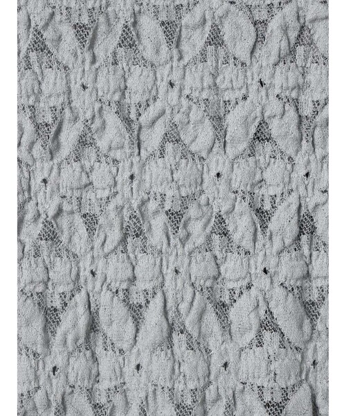 mizuiroind（ミズイロインド）の「mizuiro ind ストレッチレースラウンドカラーシャツ（シャツ/ブラウス・レディース・オフホワイト/ブラック/グレー・FREE）」の6枚目の写真