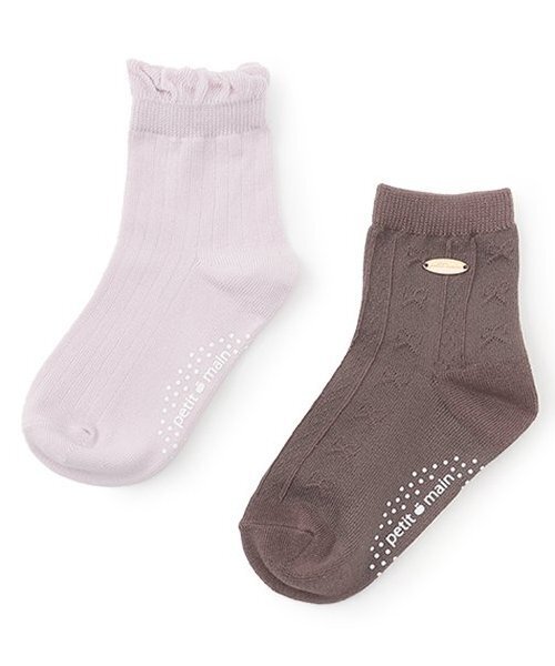 petit main（プティマイン）の「チャームつきソックス2P（ソックス/靴下・キッズ・ネイビー/アイボリー/モカ・M/L/S/SS）」の3枚目の写真