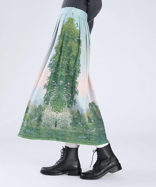 agnes b.(アニエスベー)の「フォトプリント ロング フレアスカート "Jardin"(スカート・レディース・マルチ・40/38/36)」の3枚目の写真
