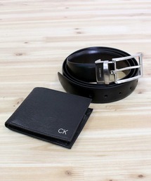Calvin Klein(JoENC)CK o[Vuxg 2܂背U[z MtgZbg Wallet with Reversible Cut-to-FitBelt Gift Set(z)