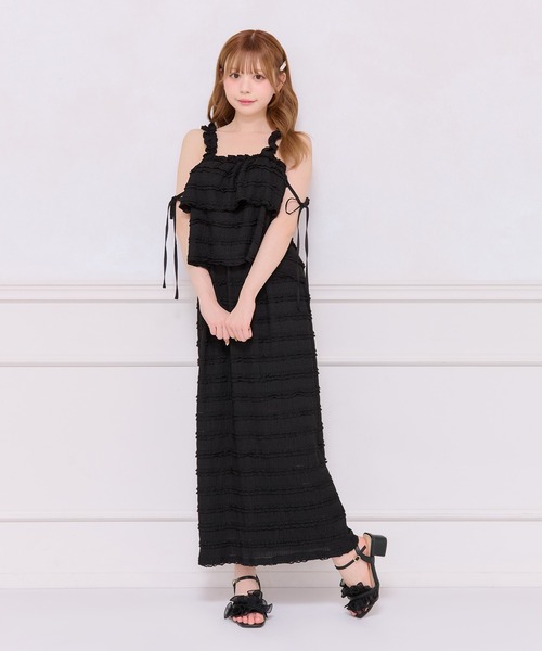 apres jour(アプレジュール)の「【SET着用可能】レイヤードキャミセット(Tシャツ/カットソー・レディース・オフホワイト/ブラック・X-LARGE/フリー)」の11枚目の写真