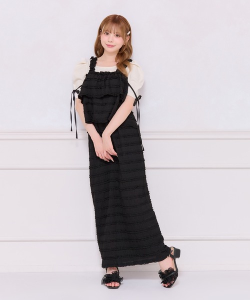 apres jour(アプレジュール)の「【SET着用可能】レイヤードキャミセット(Tシャツ/カットソー・レディース・オフホワイト/ブラック・X-LARGE/フリー)」の13枚目の写真