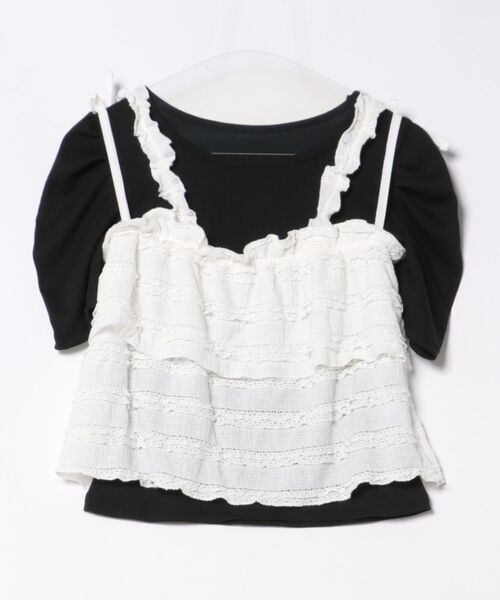 apres jour(アプレジュール)の「【SET着用可能】レイヤードキャミセット(Tシャツ/カットソー・レディース・オフホワイト/ブラック・X-LARGE/フリー)」の16枚目の写真