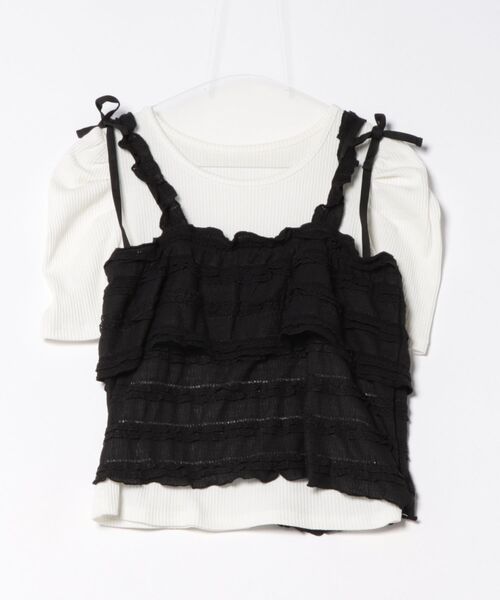 apres jour(アプレジュール)の「【SET着用可能】レイヤードキャミセット(Tシャツ/カットソー・レディース・オフホワイト/ブラック・X-LARGE/フリー)」の17枚目の写真