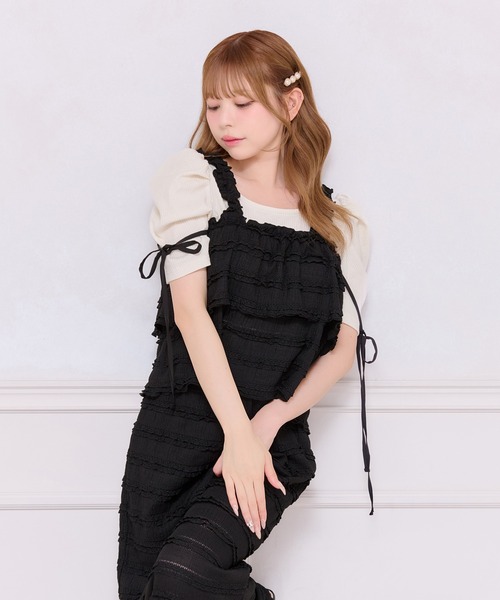 apres jour(アプレジュール)の「【SET着用可能】レイヤードキャミセット(Tシャツ/カットソー・レディース・オフホワイト/ブラック・X-LARGE/フリー)」の18枚目の写真