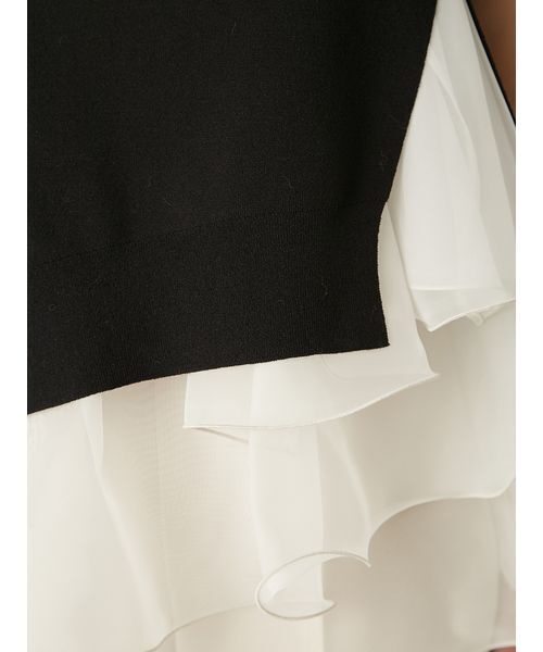 FRAY I.D（フレイアイディー）の「【WEB限定カラー】ラッフルフリルレイヤーニット（ニット/セーター・レディース・イエロー/ベージュ/ブラック/グレー・F）」の14枚目の写真