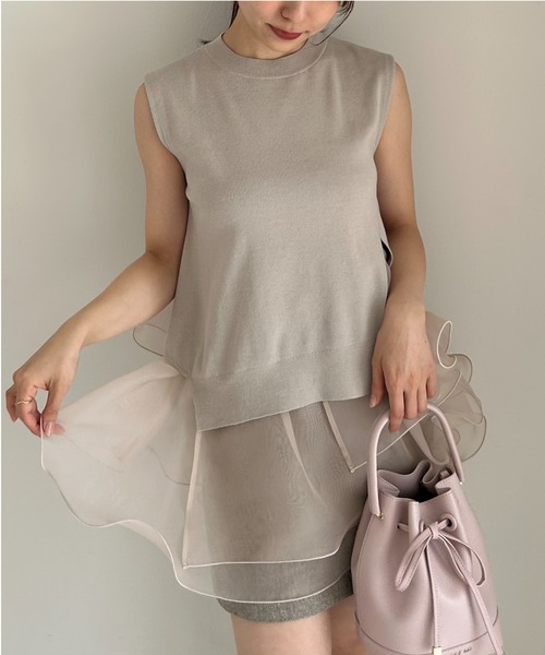 フレイアイディー　ラッフルフリルレイヤーニット FRAY I.D（フレイアイディー）の「ラッフルフリルレイヤーニット