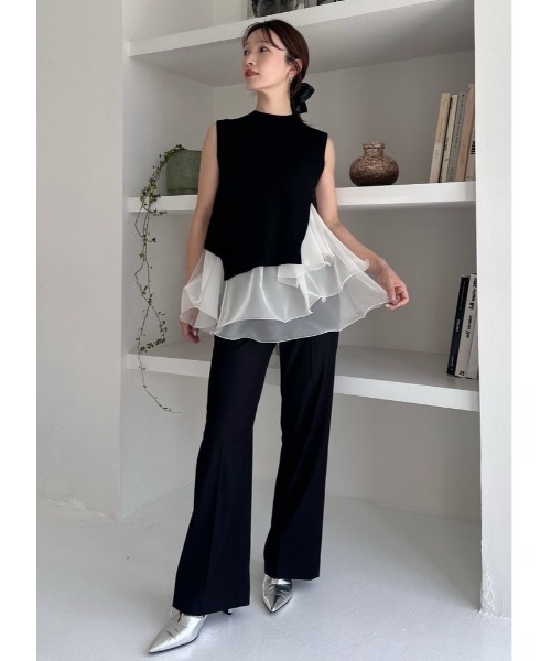 【M】ラッフルフリルレイヤーニット WEB限定カラー】ラッフルフリルレイヤーニット（ニット/セーター