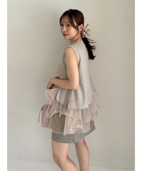 WEB限定カラー】ラッフルフリルレイヤーニット（ニット/セーター