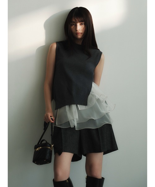 WEB限定カラー】ラッフルフリルレイヤーニット（ニット/セーター