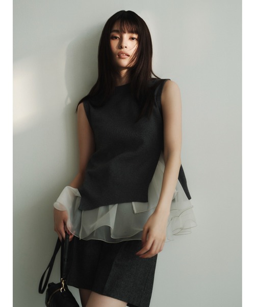 WEB限定カラー】ラッフルフリルレイヤーニット（ニット/セーター