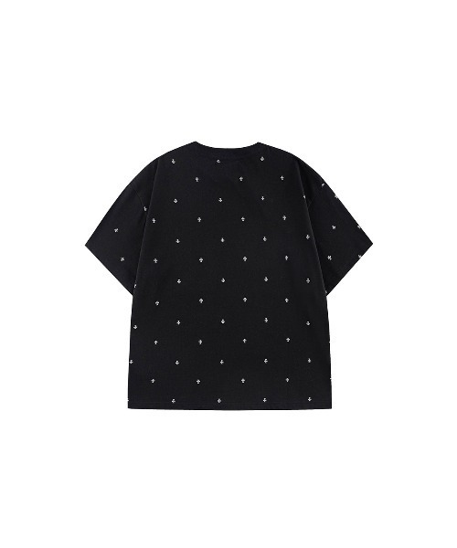 UNKNOWN LONDON（アンノウン・ロンドン）の「Tシャツ｜Tiny Cross Glitter Tee｜Unknown London（Tシャツ/カットソー・メンズ・ブラック/オフホワイト・SMALL/MEDIUM/LARGE/X-LARGE）」の3枚目の写真