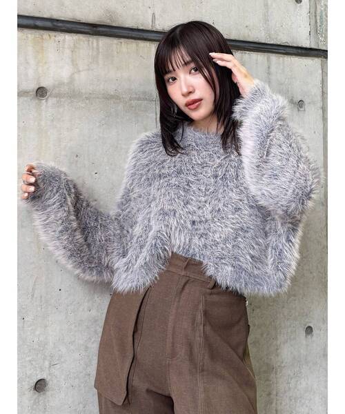 セール】バイカラーMIXシャギーニット（ニット/セーター）｜MURUA