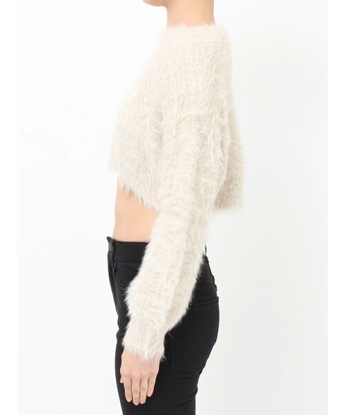 MURUA（ムルーア）の「バイカラーMIXシャギーニット（ニット/セーター・レディース・グレー/ブルー/アイボリー/オレンジ/ネイビー・FREE）」の13枚目の写真