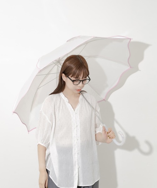 SMELLY（スメリー）の「Wpc.　ウェビーアンブレラ（長傘・レディース・オフホワイト/ラベンダー・FREE）」の4枚目の写真